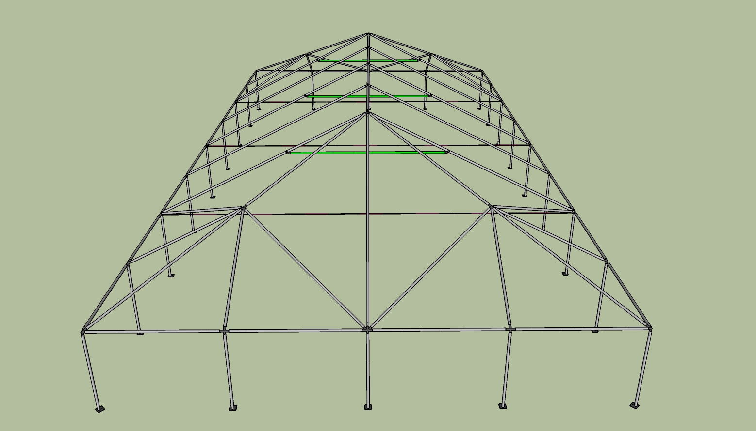 40x80 frame tent side view